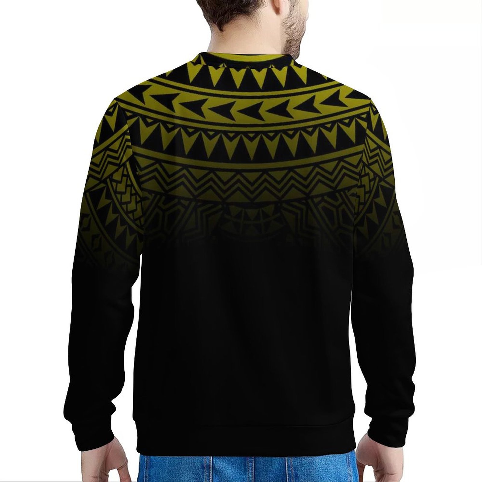 High Quality Custom Blank Plus Size Men's t-Shirts Long Sleeve Crewneck Sweatshirt Oversized Polynesian Samoa Tribal Mens Tops