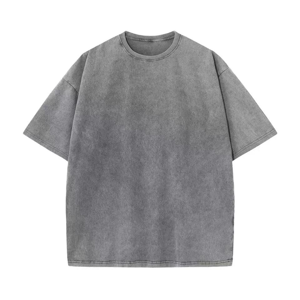 Top quality cotton acid wash t-shirt wash tshirt heavy t-shirt summer wears washed distressed vintage oversize tshirt for men