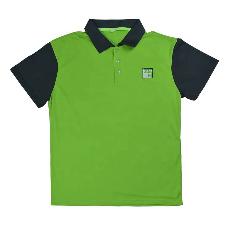 wholesale Green Custom Embroidery Logo 100% Cotton Polo Shirt Men's Polo Shirts