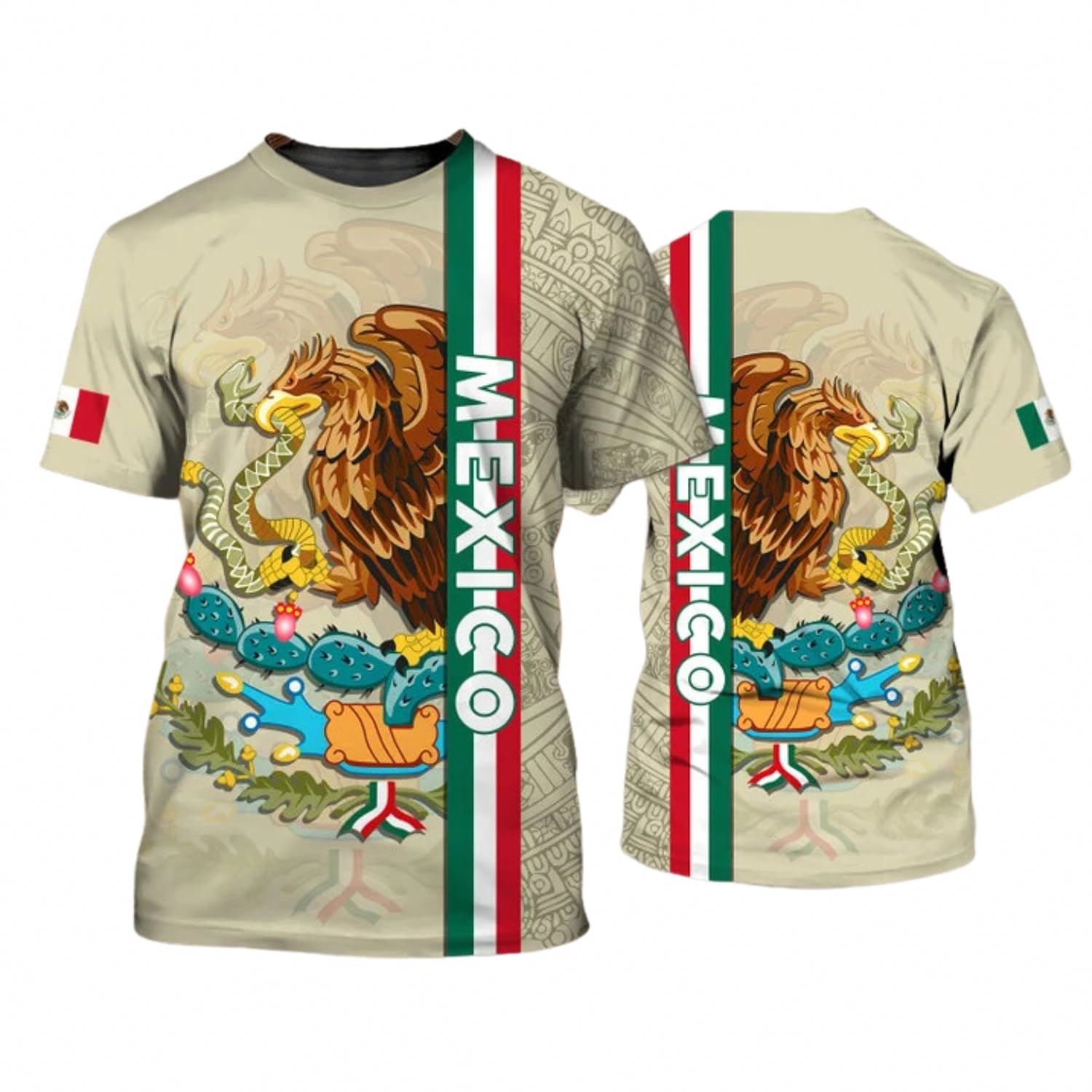 New Mexican Shirts for Men Customized Rooster Mexico T Shirt for Men Eagle Flag Unisex Tshirts Gym Soccer Graphic Tees Wholesale