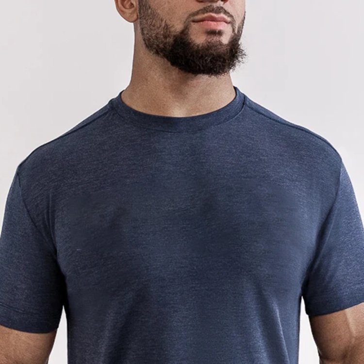 Mens Tshirt 95% cotton 5% elastane Blank Tshirt Mens Longline Crew Neck Tshirt