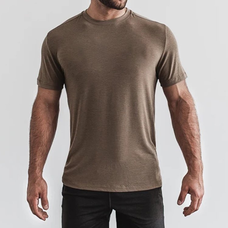 Mens Tshirt 95% cotton 5% elastane Blank Tshirt Mens Longline Crew Neck Tshirt