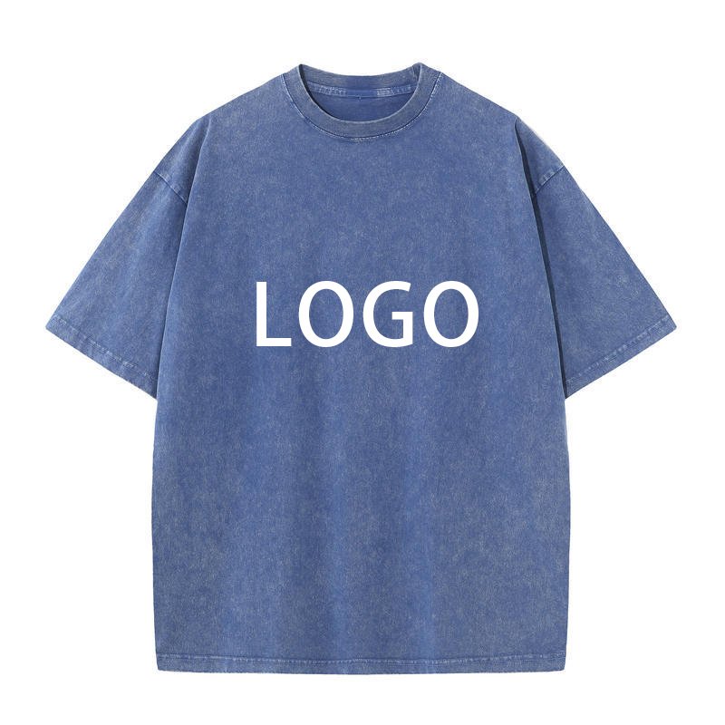 Luxury Men's 100% Cotton T-Shirt High Quality Vintage Logo Custom Faded Oversized Acid Washed Design Short Sleeve O-Neck Print