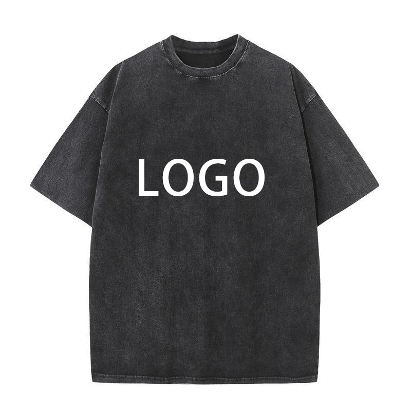 Luxury Men's 100% Cotton T-Shirt High Quality Vintage Logo Custom Faded Oversized Acid Washed Design Short Sleeve O-Neck Print
