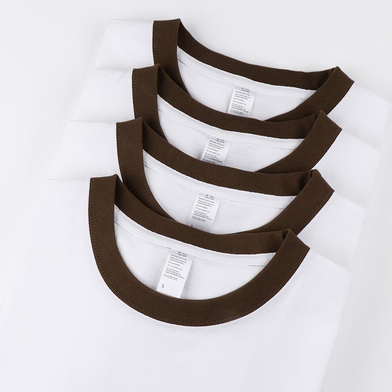 Wholesale Factory Custom Logo Packing 250g Collar Contrast Color Oversized tshirt Men's T-shirts