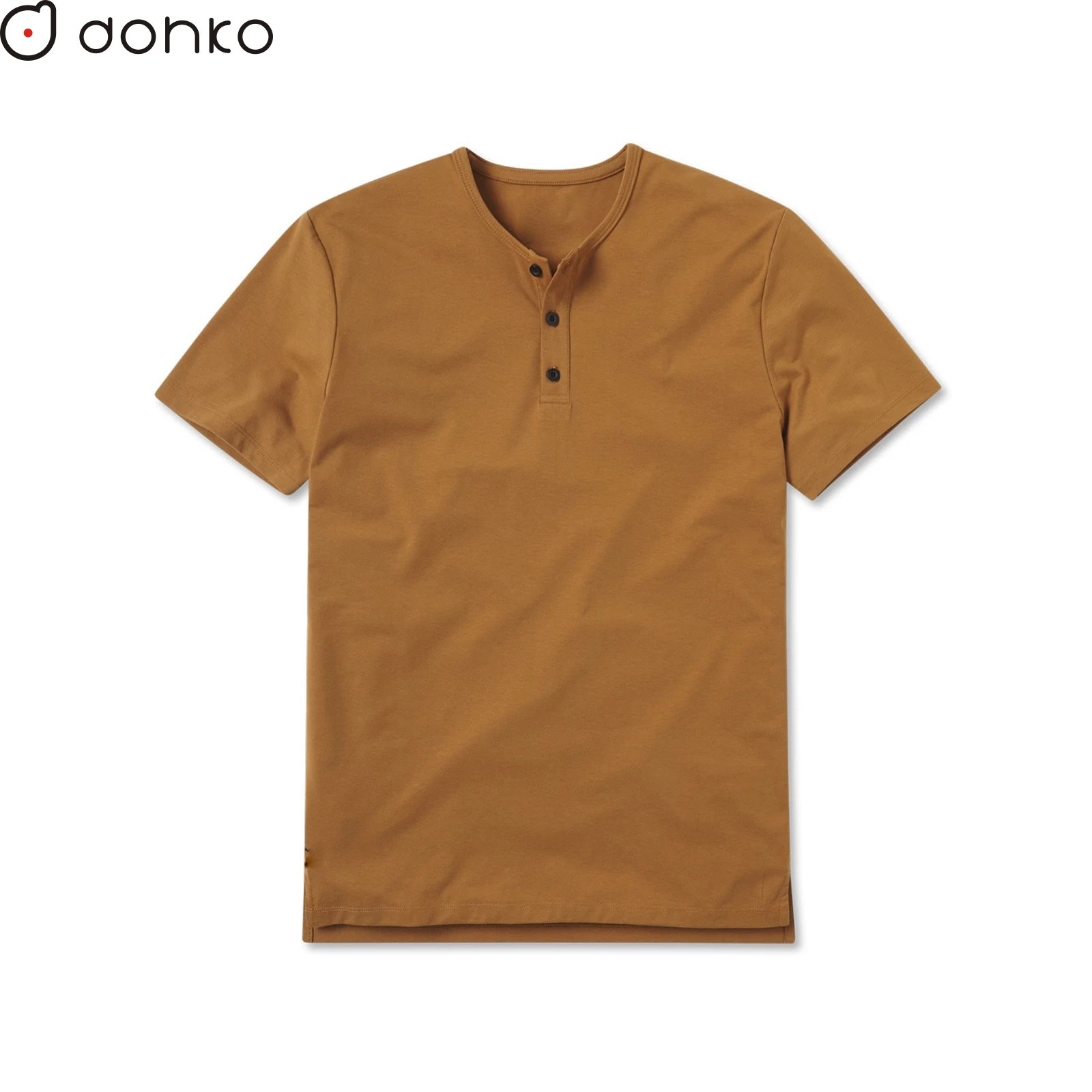 Custom Logo Henley Collar Men's High-End T-Shirt Quick Dry 100% Cotton Light Formal Style with Print Pattern