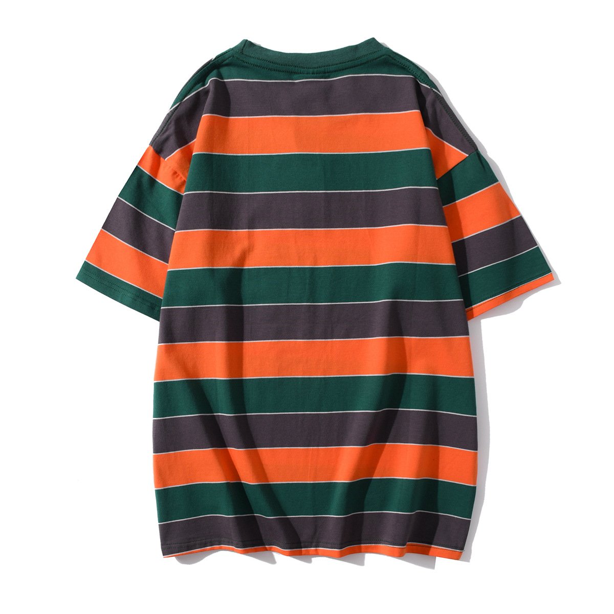 Wholesale Latest Design Men's T-Shirts Summer O-Neck Short Sleeve Stripe T-Shirt Loose Casual Couple Cotton T-Shirt