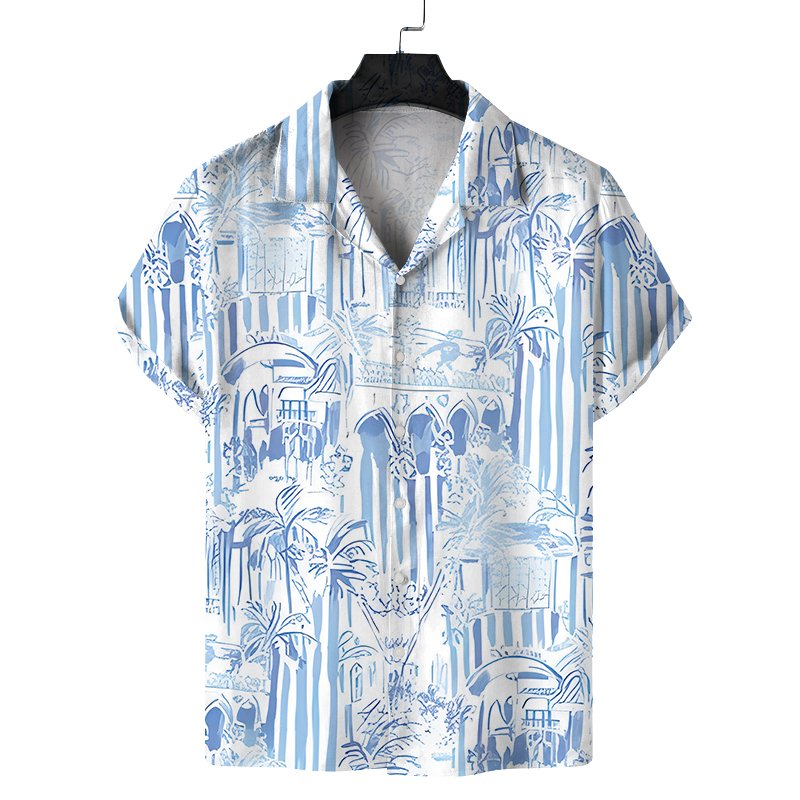 Custom Mens Wear Clothing camisa hawaiana High Quality Aloha Hawaiian Shirt Breathable Bowling Vintage T-shirt for Men