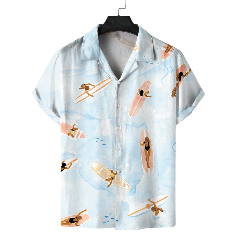 Custom Mens Wear Clothing camisa hawaiana High Quality Aloha Hawaiian Shirt Breathable Bowling Vintage T-shirt for Men