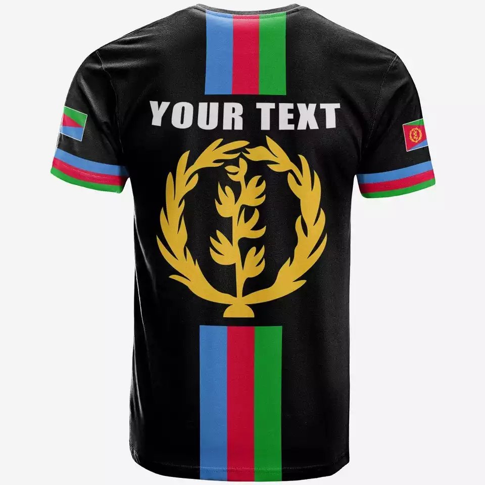 Personalized Eritrea Striped Mens Oversized Tshirt White And Black Printed T-shirts For Men Streetwear Polyester Men's T-shirts