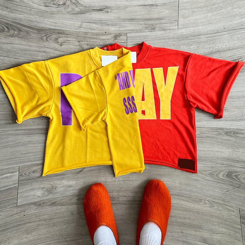 YSJY Manufacturer Streetwear Custom Print Logo Acid Wash Boxy Tee Cotton Screen Graphic Cropped T-Shirt Men