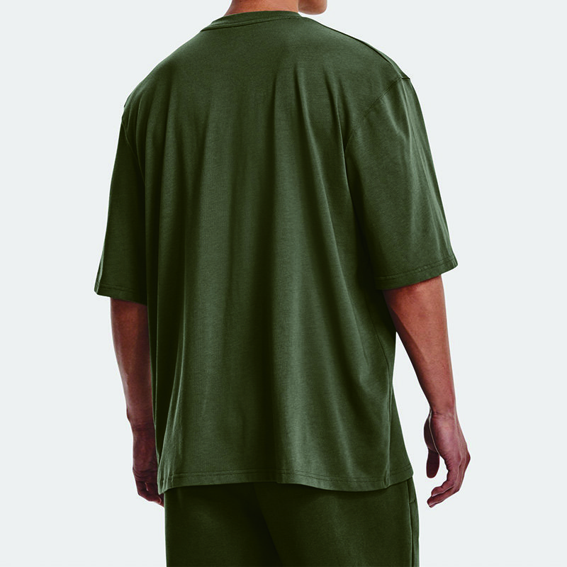 Wholesale Men's T-shirts Pure Cotton Oversized Tee Pure Color 300G Summer T-shirts