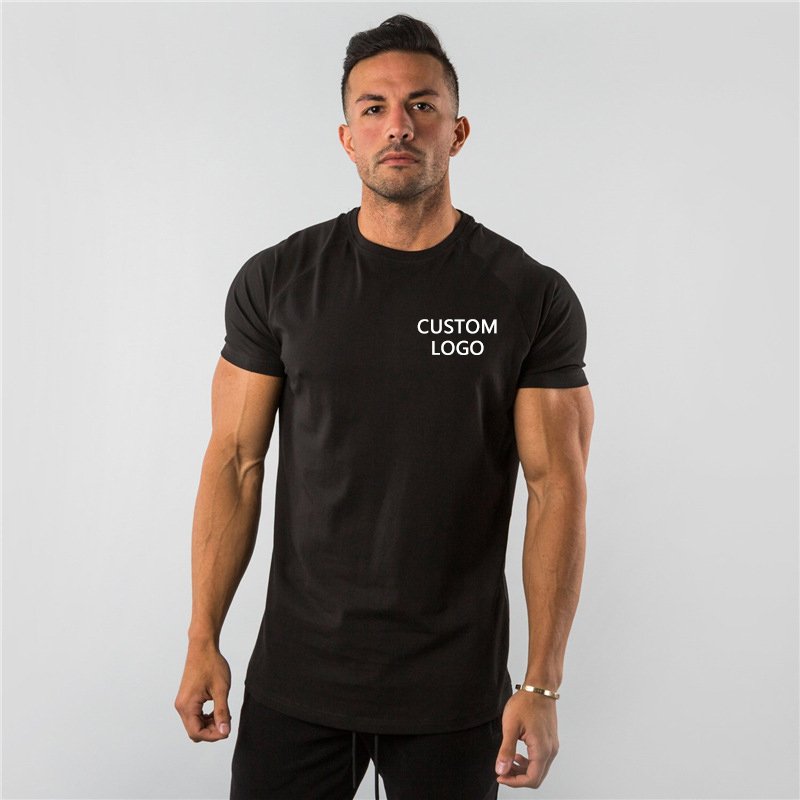 Wholesale Custom Logo Cotton Quick Dry Fitted Gym Sports Plain Men's T-Shirts