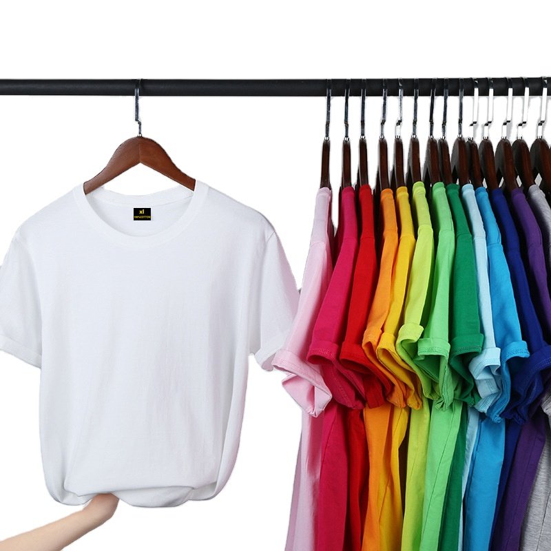 Cheap 20 colors unisex custom logo short sleeve shirt plain 200g cotton advertising T-shirt printed logo blank men's T-shirt