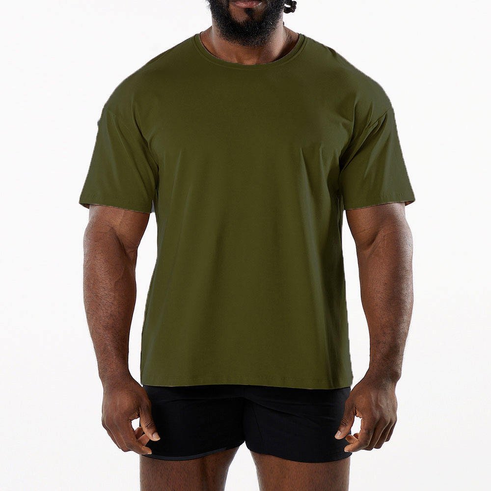 Wholesale new fashion men t-shirt gym sports oversize training fitness plus size men's t-shirts