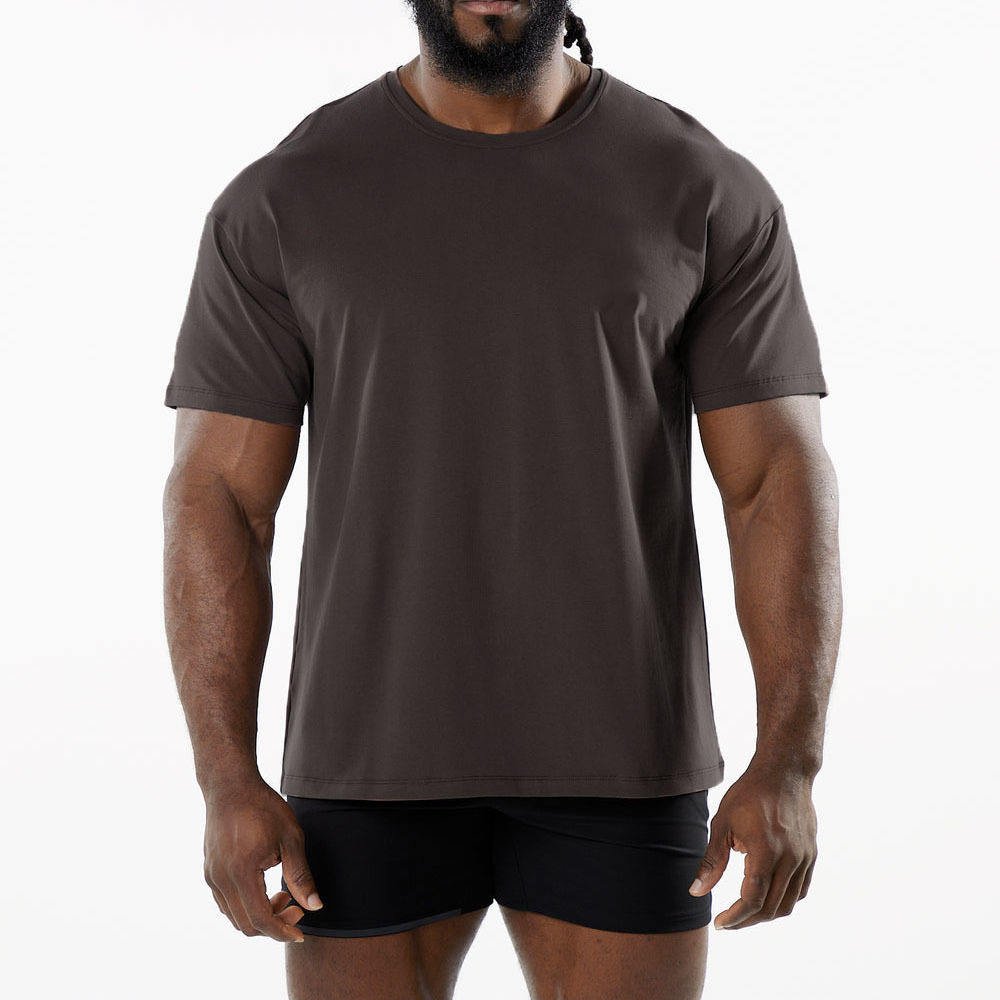 Wholesale new fashion men t-shirt gym sports oversize training fitness plus size men's t-shirts