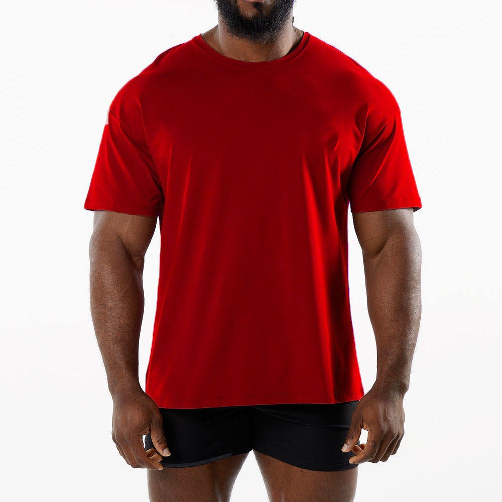 Wholesale new fashion men t-shirt gym sports oversize training fitness plus size men's t-shirts