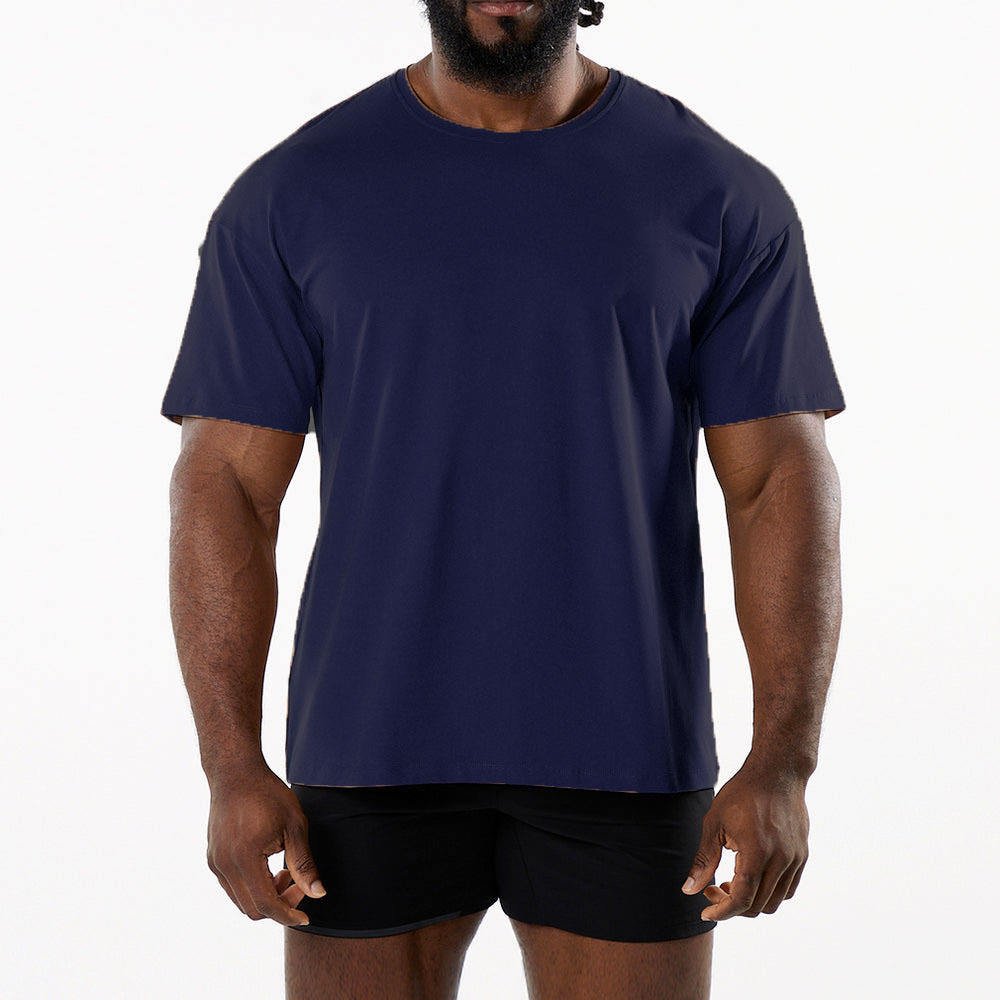 Wholesale new fashion men t-shirt gym sports oversize training fitness plus size men's t-shirts