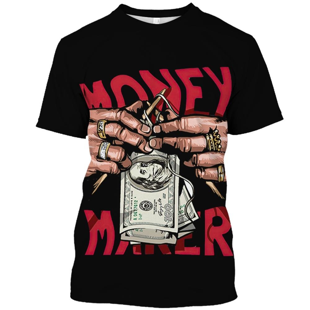 Summer Men's T Shirt 3D Printed Graphic Money Shirts For Men Street Shirt Clothing Camiseta Man Clothes