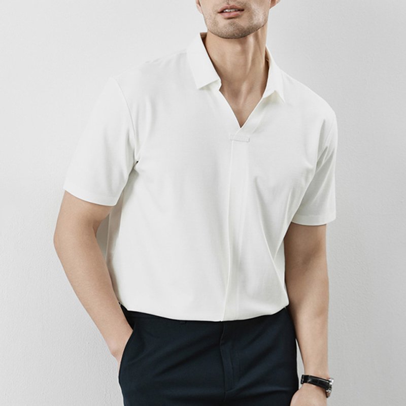 TONGYANG High-end Men's Short Sleeve Polo Shirts Summer Ice Silk Breathable Solid Casual T-shirts Fashion Men Clothing