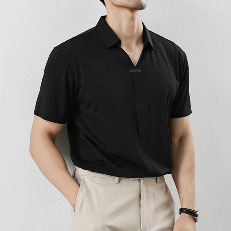TONGYANG High-end Men's Short Sleeve Polo Shirts Summer Ice Silk Breathable Solid Casual T-shirts Fashion Men Clothing