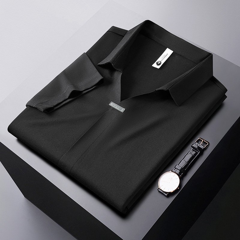 TONGYANG High-end Men's Short Sleeve Polo Shirts Summer Ice Silk Breathable Solid Casual T-shirts Fashion Men Clothing
