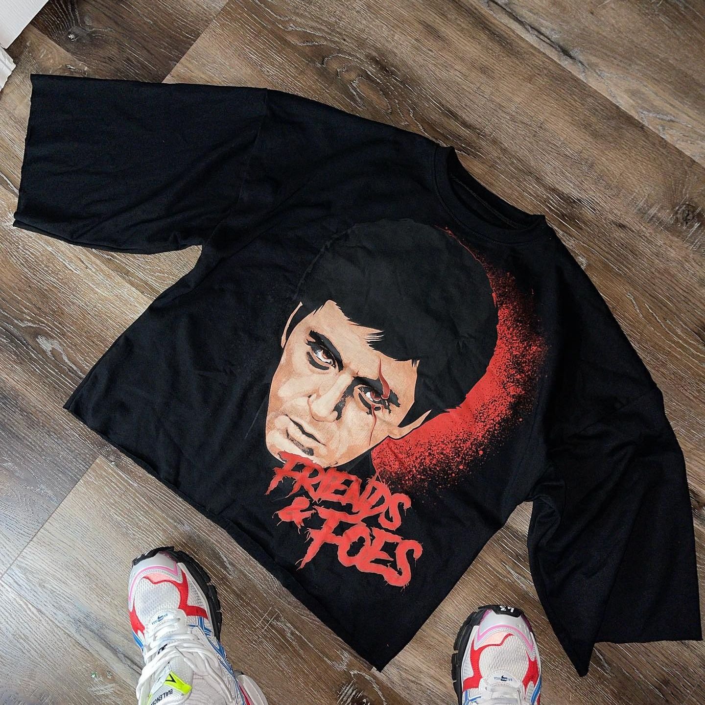 OEM Custom heavyweight double layer dtg print Boxy floaty oversized fit distressed men shirt men tee
