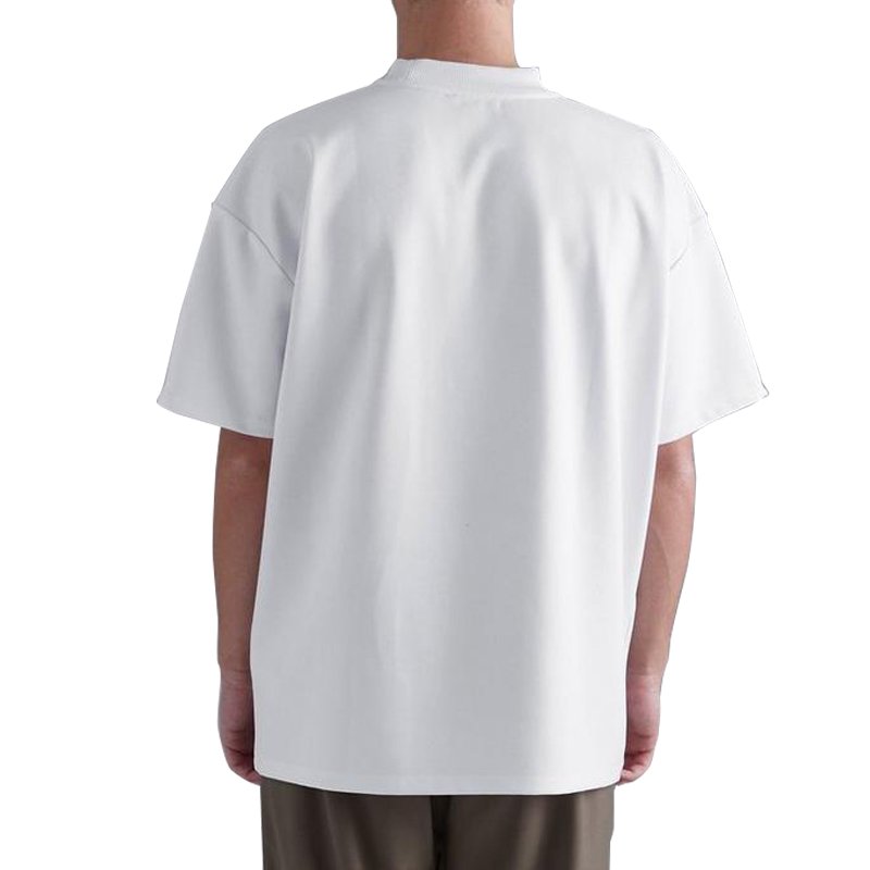 men's tshirt custom logo printing 100% cotton oversized drop shoulder streetwear blank mock rib neck tshirt for men