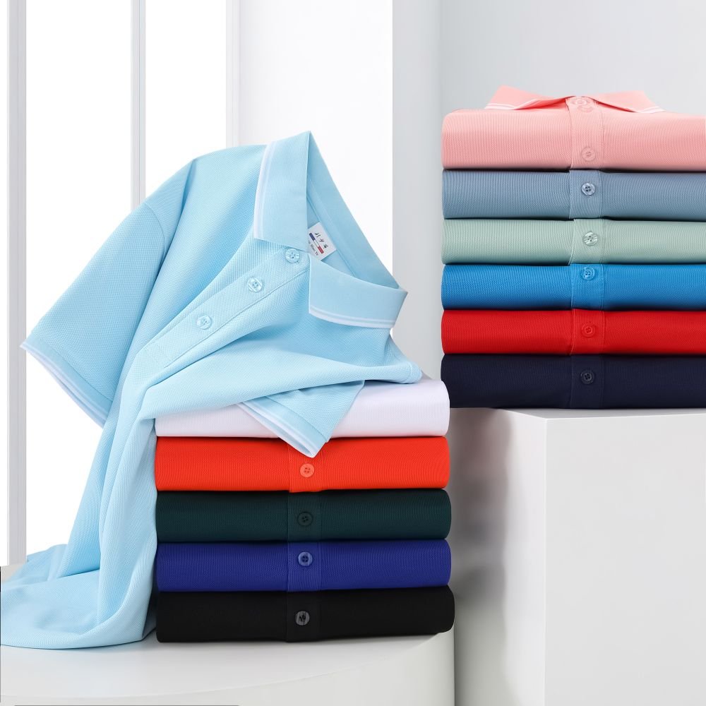 Hot Sale Men's Short Sleeve Color Combination Polo Shirt Women's Comfortable Uniform for Summer