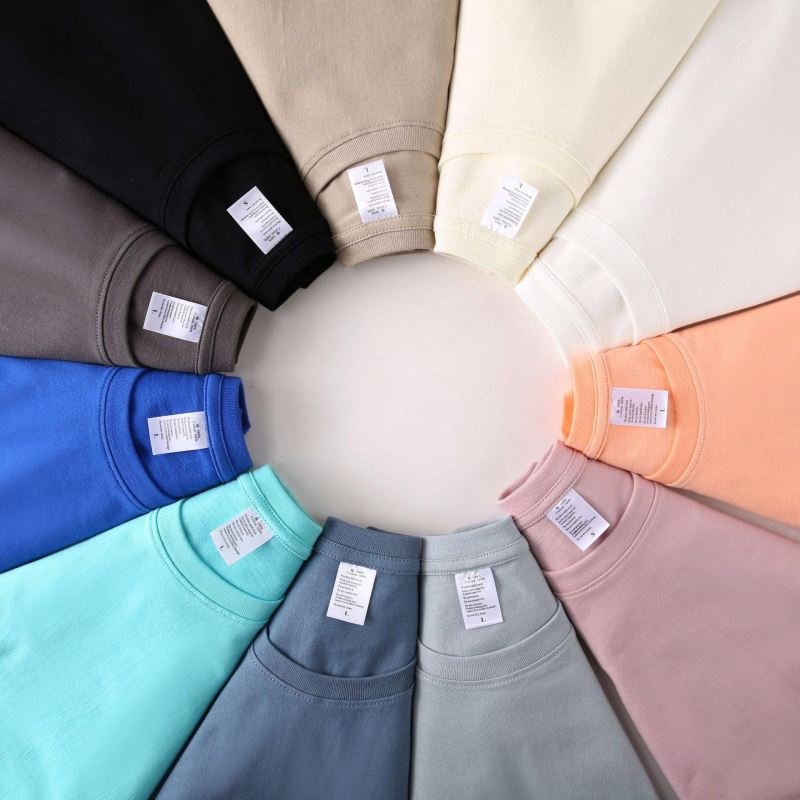 Summer 210g Heavyweight Cotton Men's T-shirt Custom stock Blank Drop Shoulder Short Sleeve Oversized Tshirt