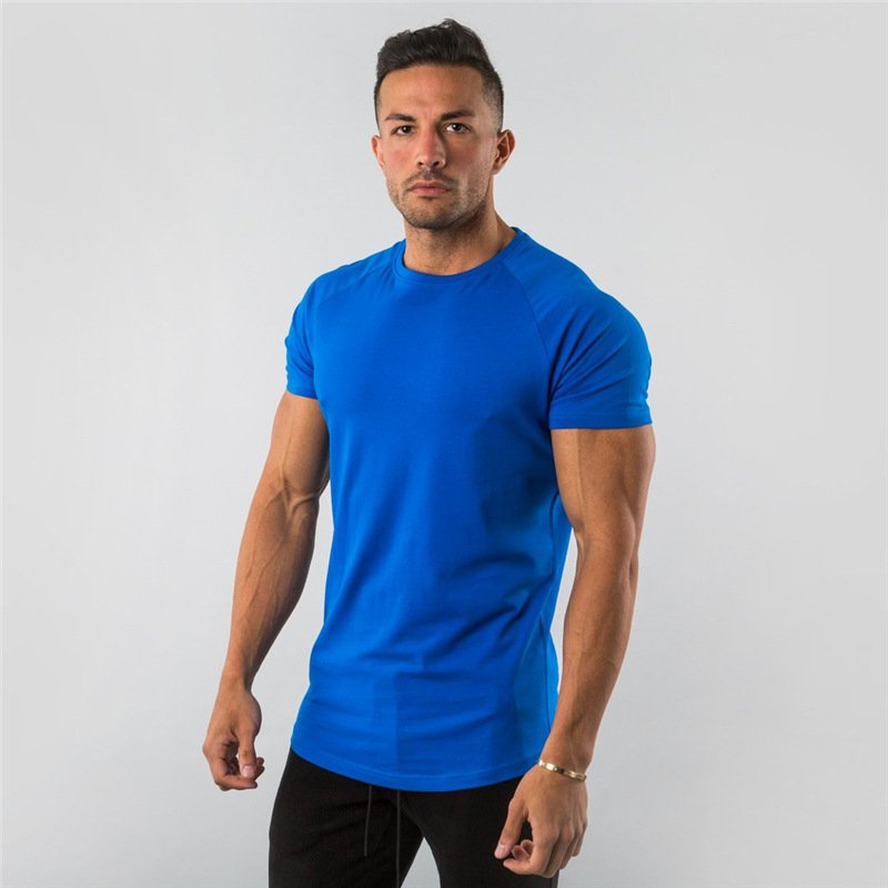 Custom logo Men fit t-shirts 95% cotton 5% spandex short sleeve tee shirt men workout fitness gym athletic men's t-shirts