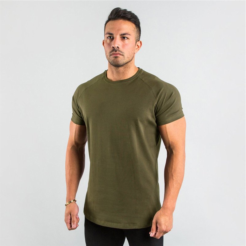 Custom logo Men fit t-shirts 95% cotton 5% spandex short sleeve tee shirt men workout fitness gym athletic men's t-shirts