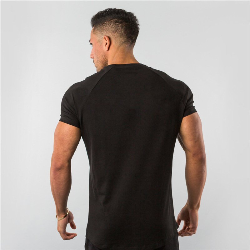 Custom logo Men fit t-shirts 95% cotton 5% spandex short sleeve tee shirt men workout fitness gym athletic men's t-shirts