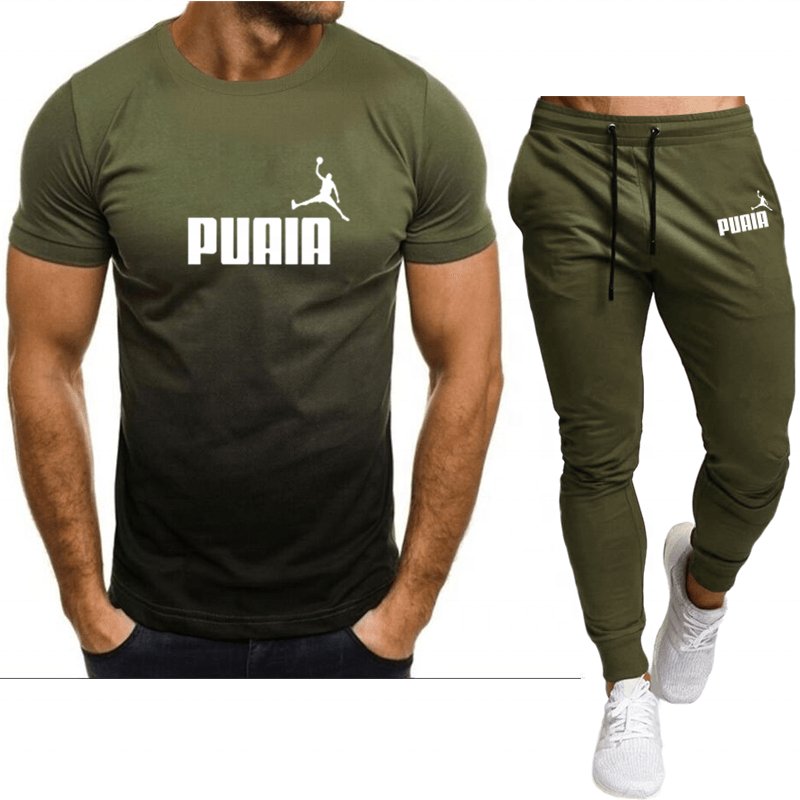 2023summer Hot Men's T-shirt + Pants Suit Men's Sports Suit Brand Logo Printing Casual Fashion Cotton Short Sleeves T-shirt Sets