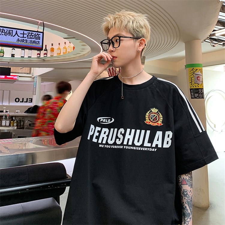 2024 New Trendy Couple Loose Vintage Stripe Sports Top Fashion Casual Men's Short sleeved T-shirt