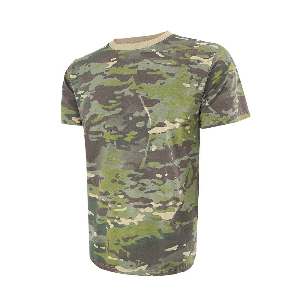 KMS Customize Camouflage Urban Sport Fitness Anti-Wrinkle Embroidered Short Sleeves Men Clothes Camouflage T-Shirt