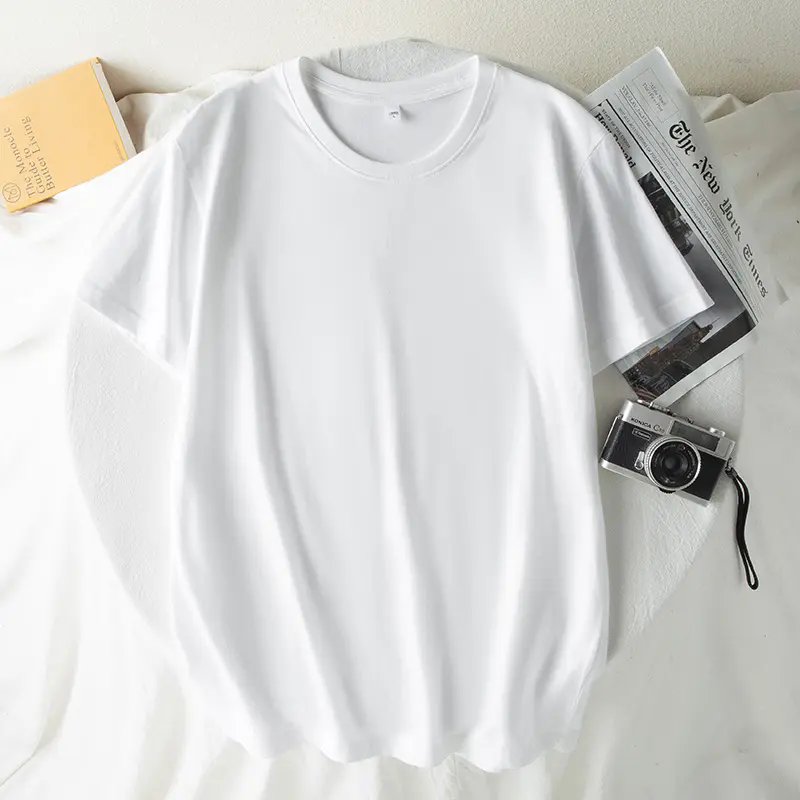 Men T-shirts Male Top Tees Oversize Summer Tshirt Casual Drop Shoulder Sleeve Cotton Basic Solid Plain T-Shirt