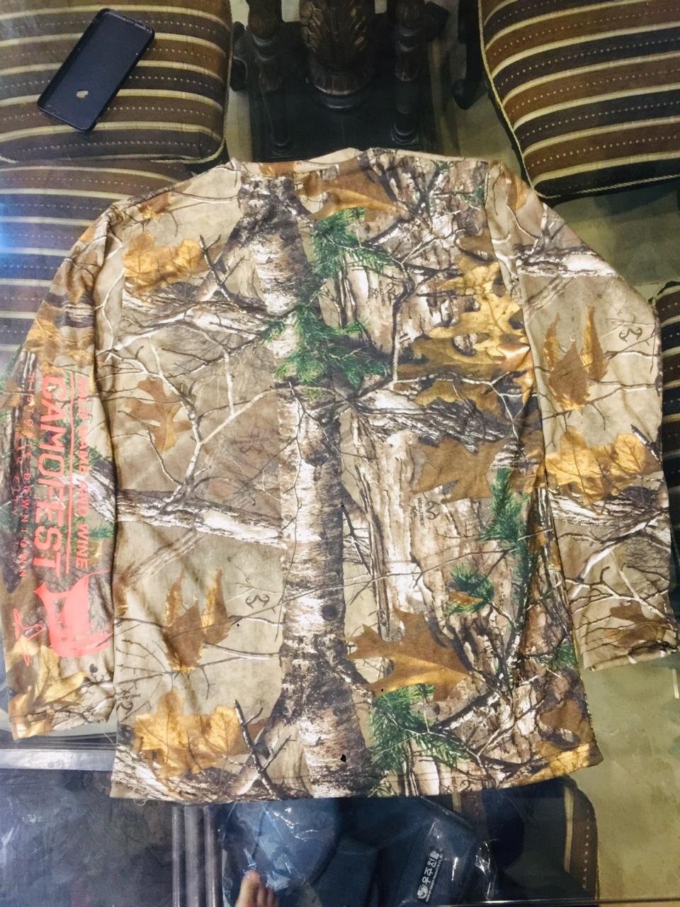 Jungle Forest Camo Palm Tree Real tree jungle camouflage print t-shirts men embroidered printed Plus Size Men's T-Shirts