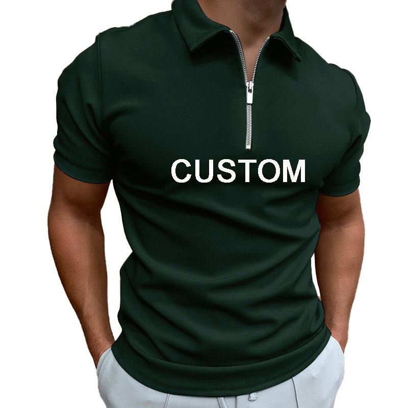Custom Golf Polo Men T-shirt Solid Color Short Sleeve Lapel T Shirt Casual Fitted Top Wholesale Knitted Men's Golf Tees