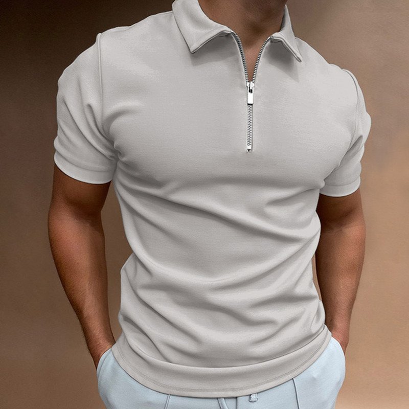 Custom Golf Polo Men T-shirt Solid Color Short Sleeve Lapel T Shirt Casual Fitted Top Wholesale Knitted Men's Golf Tees