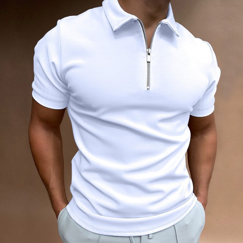 Custom Golf Polo Men T-shirt Solid Color Short Sleeve Lapel T Shirt Casual Fitted Top Wholesale Knitted Men's Golf Tees