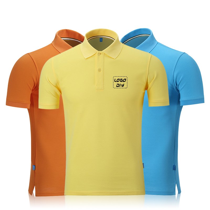 Men's t-shirt lapel polo shirt corporate workwear custom printing embroidery logo advertising polo shirts