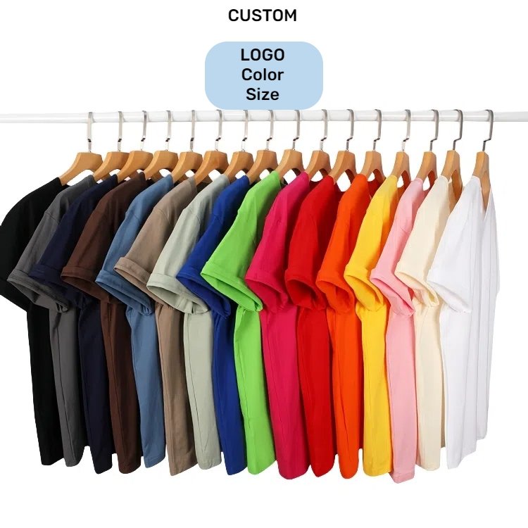 2024 Custom 300G 305G 100%Cotton Heavy Dropped Shoulder Solid Color T-shirt Short Sleeve Street Oversize men's T-shirts