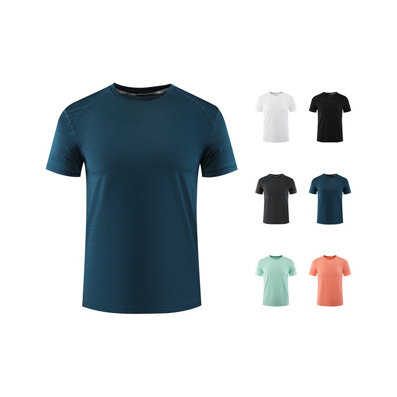 O-neck Plain Blank Quick Dry High Elastic 89.6% Polyester 10.4% Spandex Elastane Sports Running Men's T-shirts