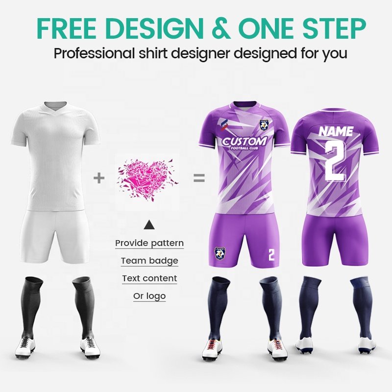 Wholesale Soccer Uniform Designs Sublimation 100% Polyester Mesh football t-shirts Throwback Custom sportswear men football Kits