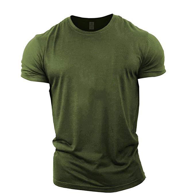 MKAS Running Breathable 100% cotton plus size men's t-shirts Custom Print Mens Gym T Shirt