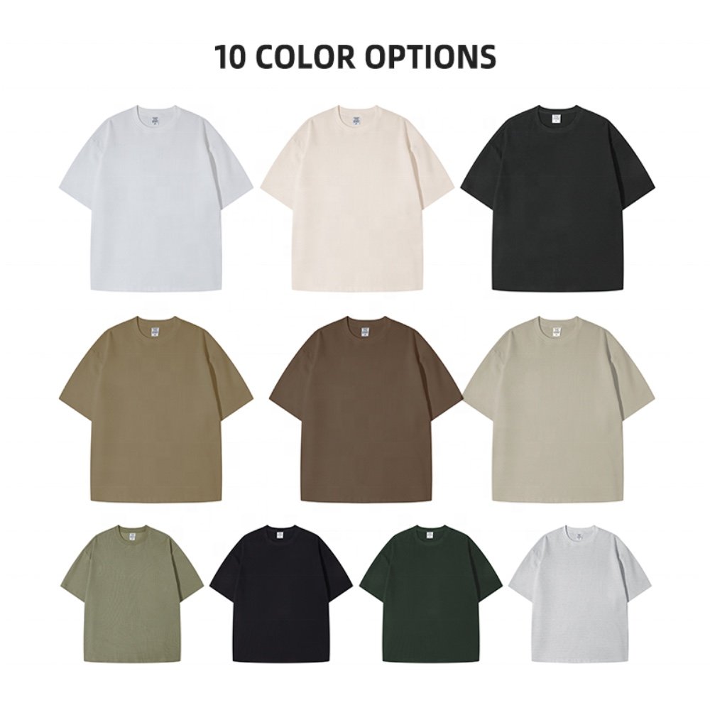 2024 summer texture series 365G solid color Waffle short sleeve loose leggings men's t-shirt