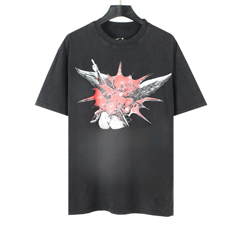 Wholesale High Quality 100% Cotton 230G Print Enzyme Wash drop Shoulder Heavyweight Hiphop Oversized Custom Unisex Men's Tshirts