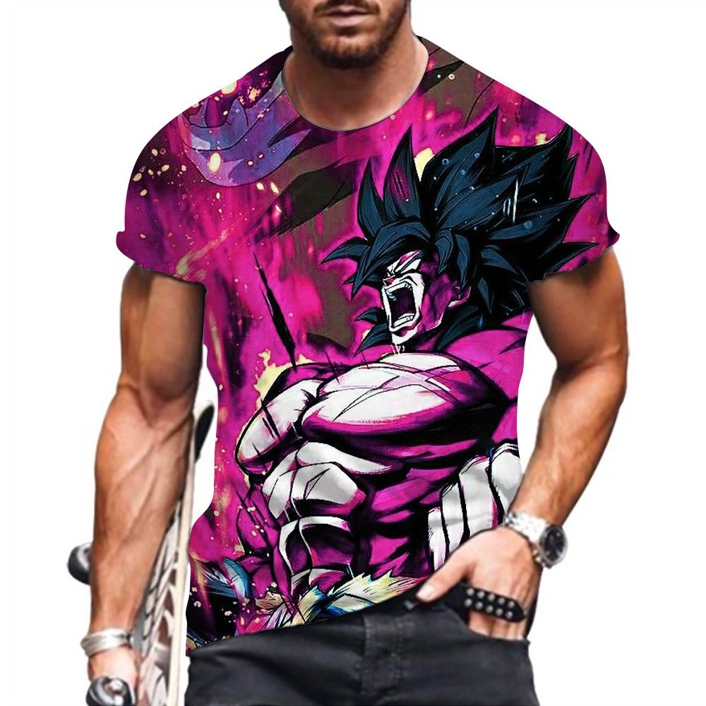 Men's T-shirt Harajuku Style DBZ Clothing Oversized Short Sleeve Goku Y2k Shirts T-shirts Tops Super Saiya Hip Hop New