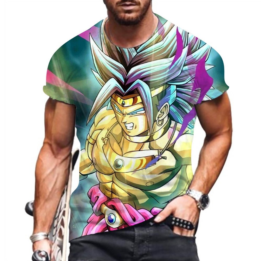 Men's T-shirt Harajuku Style DBZ Clothing Oversized Short Sleeve Goku Y2k Shirts T-shirts Tops Super Saiya Hip Hop New